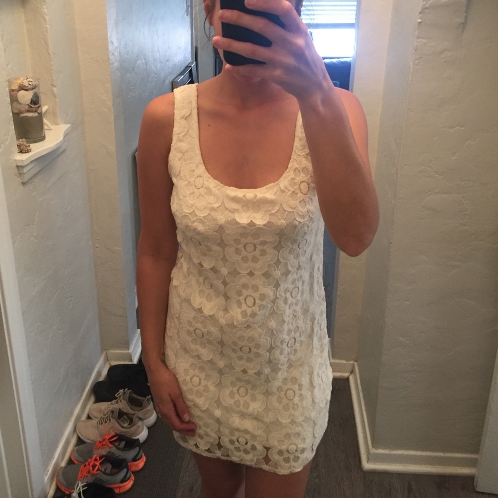 Cream Lace Detail Dress